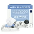 thumbnail image 1 of LILLYDOO Baby Wipes 99% Water, Sensitive, Unscented & Plastic-Free, 4 Packs (288 Wipes), 1 of 8