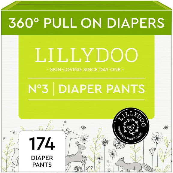 LILLYDOO Diaper Pants Skinfriendly Size 3 (13-22 lbs), 174 Count (Select for More Options)