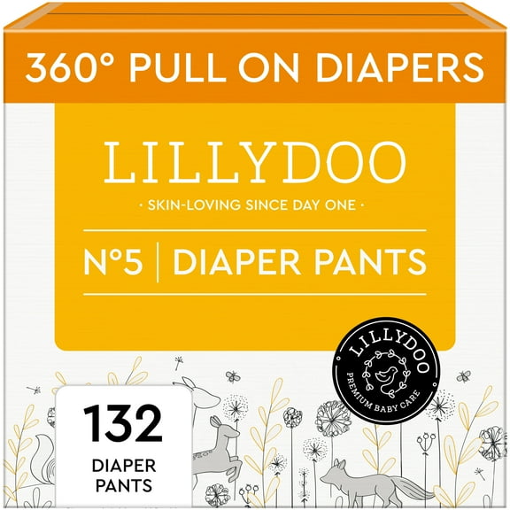 LILLYDOO Diaper Pants Skinfriendly Size 5 (26-37 lbs), 132 Count (Select for More Options)