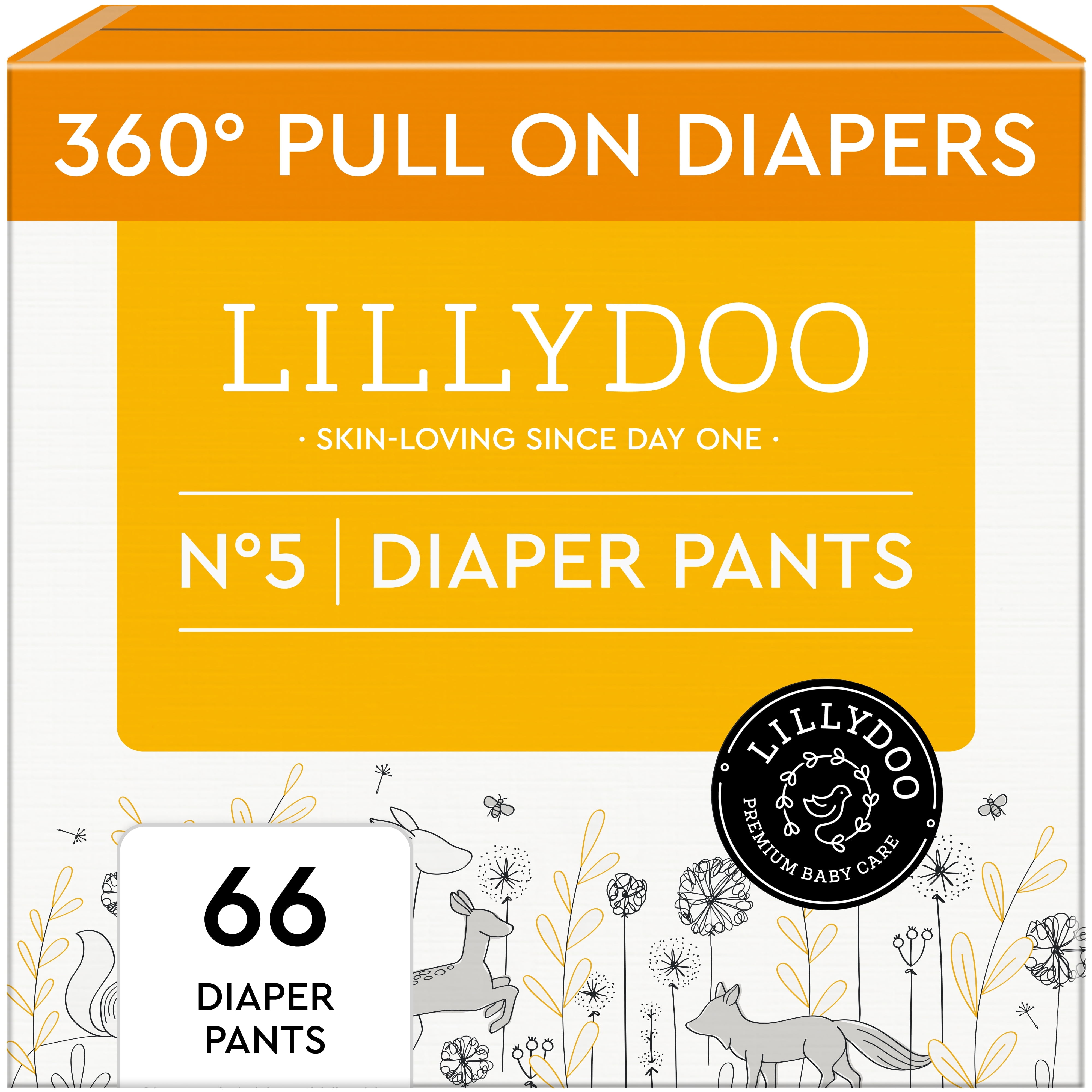 LILLYDOO Diaper Pants Skinfriendly Size 5 (26 - 37 lbs), 66 Count (Select for More Options)