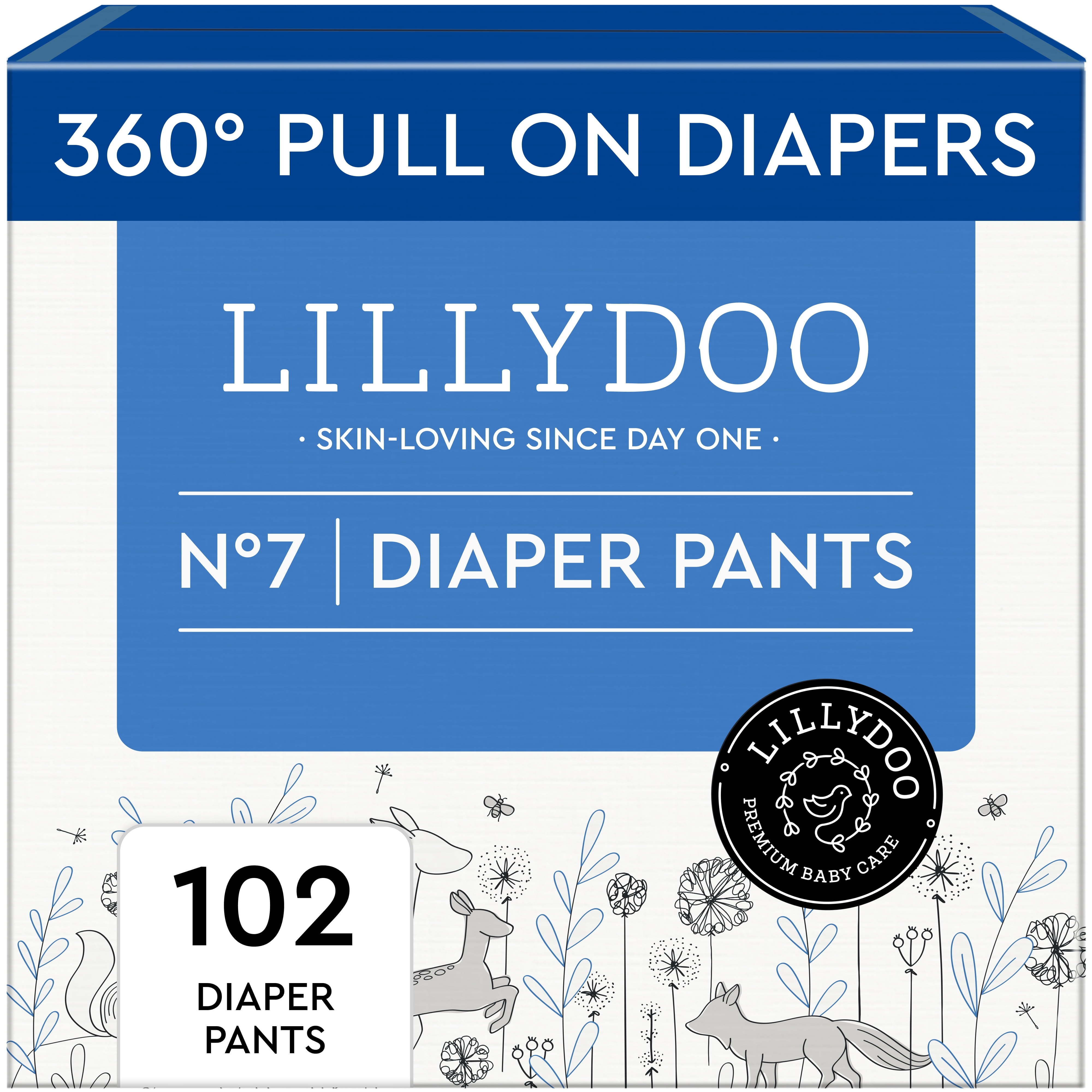 LILLYDOO Diaper Pants Skinfriendly Size 7 (37+ lbs), 102 Count (Select for More Options)