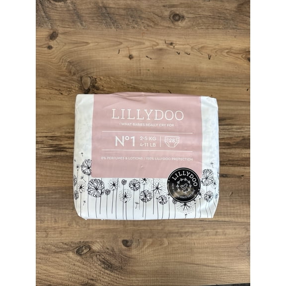 LILLYDOO Hypoallergenic Baby Diaper Ultra Soft and Absorbent . No.1 4-11 Lb