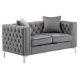 thumbnail image 1 of Contemporary Home Living 63" Lorreto Gray Velvet Accent Loveseat, 1 of 2
