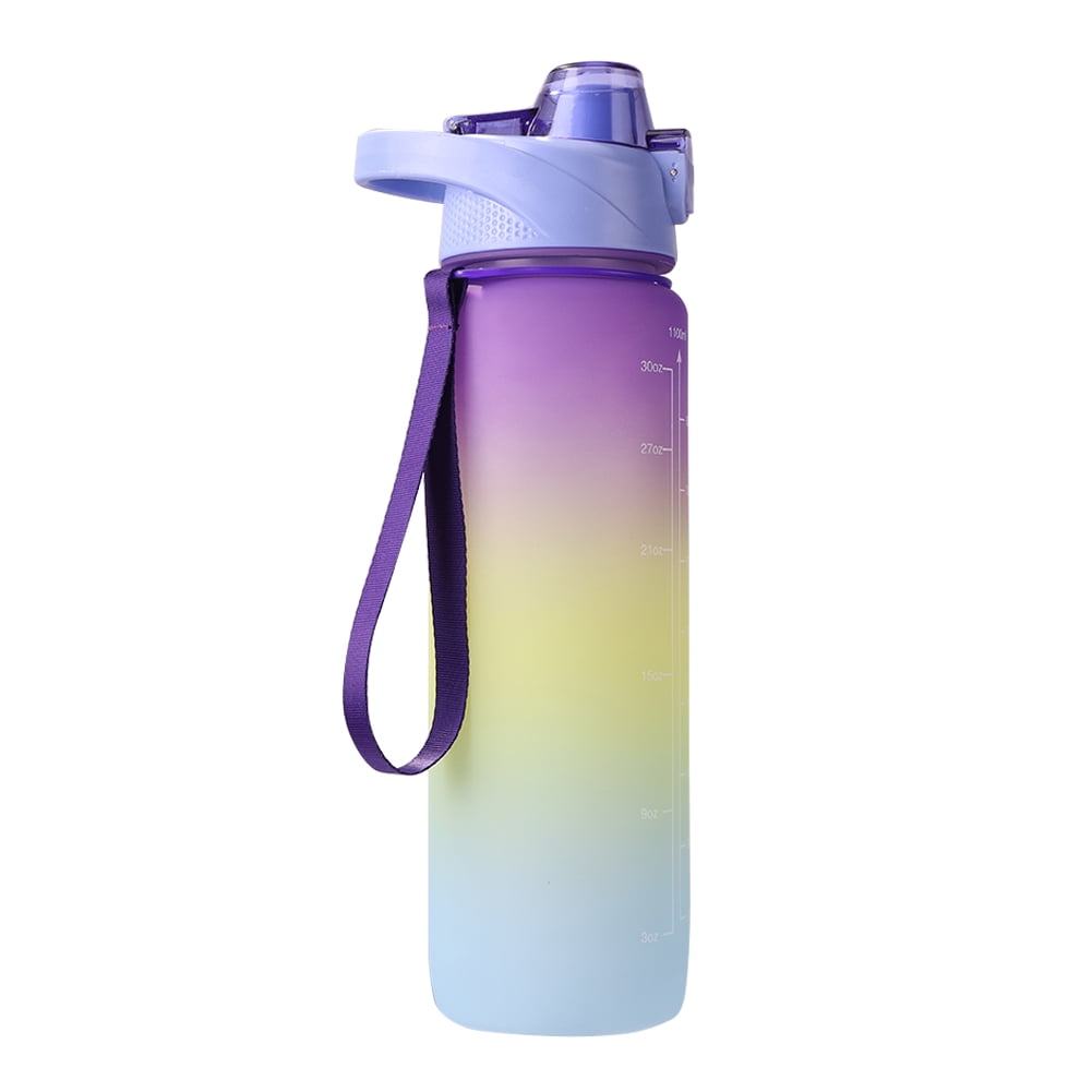Kigai Purple Field Flowers Water Bottle with Straw Lid 32oz Leakproof Clear  Gym Water Bottles for Women Men Outdoor Sport Drinking