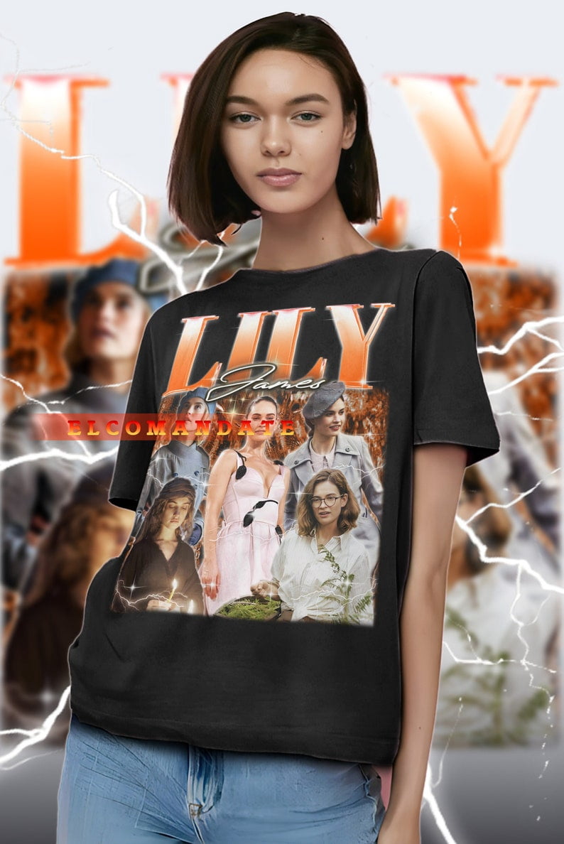 LILY JAMES Vintage Shirt, Lily James Homage Tshirt, Lily LILY JAMES Vintage Shirt, Lily James Homage Tshirt, Lily