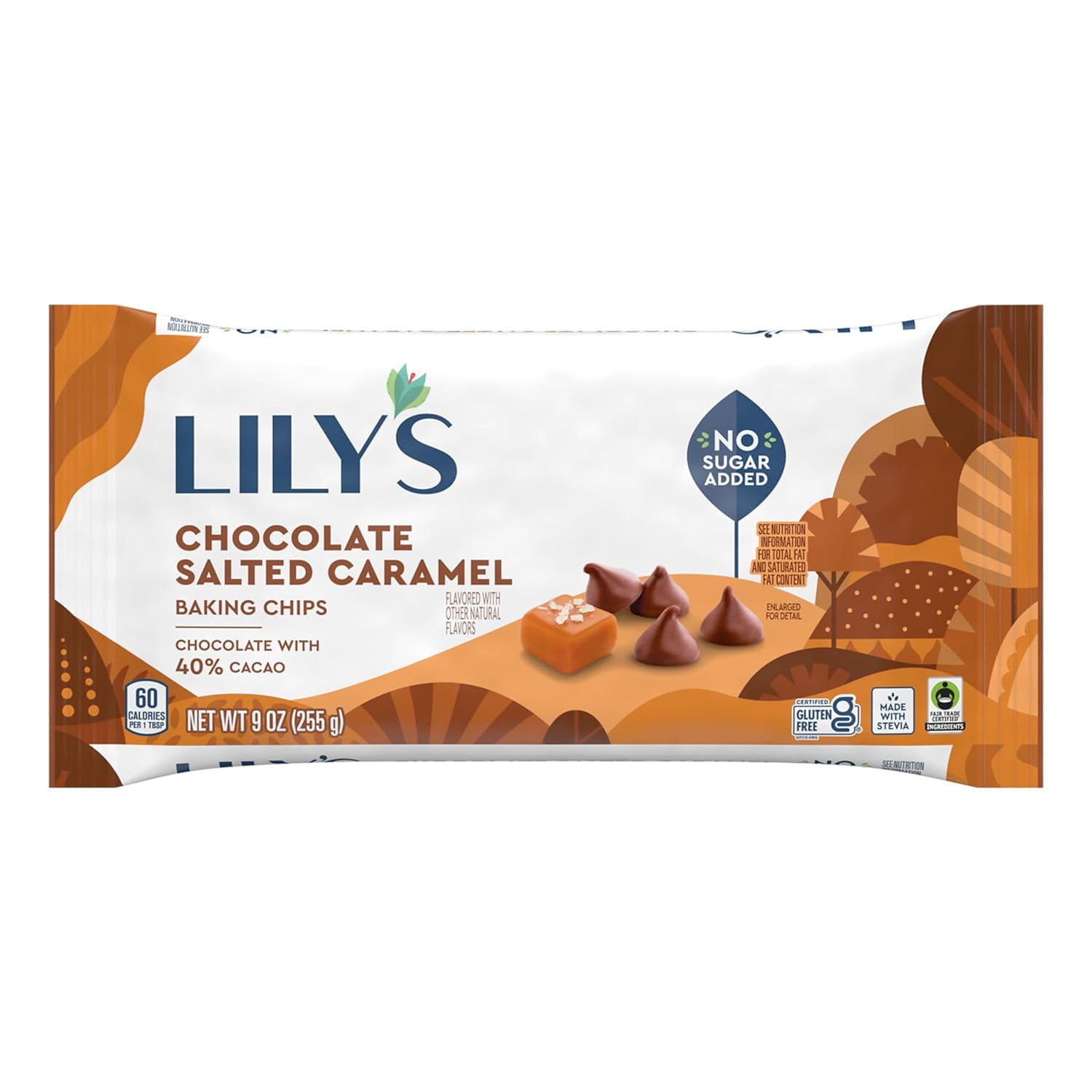 LILY'S Chocolate Salted Caramel Flavored No Sugar Added, Baking Chips ...