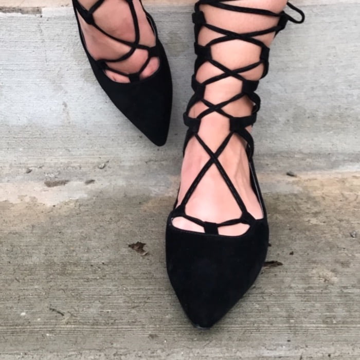 LILY Strappy Flats Black 10 Walmart