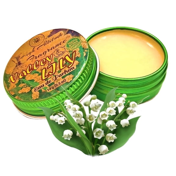 LILY of the VALLEY Perfume - Eau de Parfum - Solid Balm - Aromatherapy Essential Oils (Muguet, Fresh Lily, Mimosa, Cassie, Hyacinth) - Natural Fragrance - Travel Party Guest Favors Gifts - 0.5oz