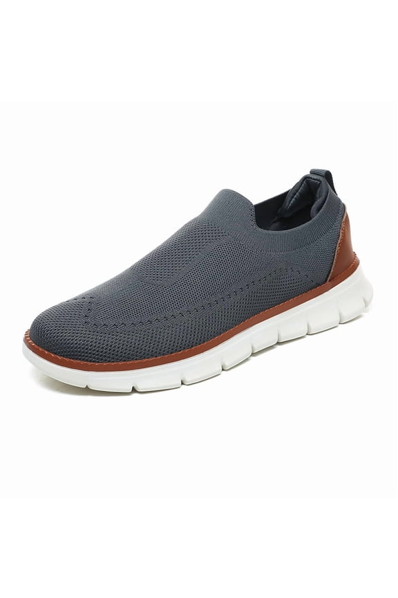 Mens Casual Canvas Loafers Shoes Oxfords Shoes Knit Dress Shoes Comfortable Slip-on Shoes