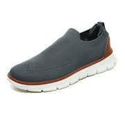 Mens Casual Canvas Loafers Shoes Oxfords Shoes Knit Dress Shoes Comfortable Slip-on Shoes