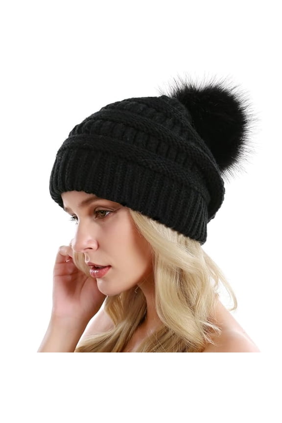 Clearance LILYCHAN Woman Winter Hat Warm Slouchy Beanie Hat Chunky Soft Knit Cap