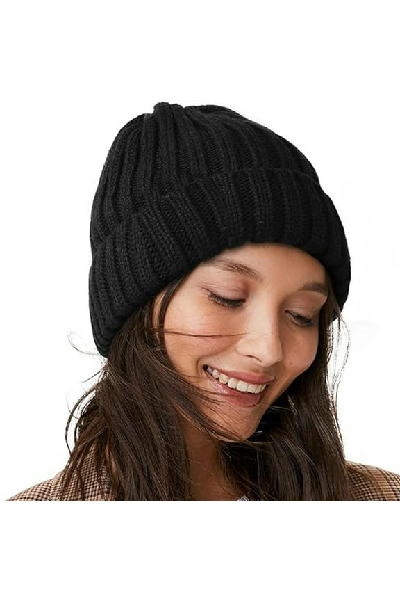 Woman Winter Hat Warm Slouchy Beanie Hat Chunky Soft Knit Cap