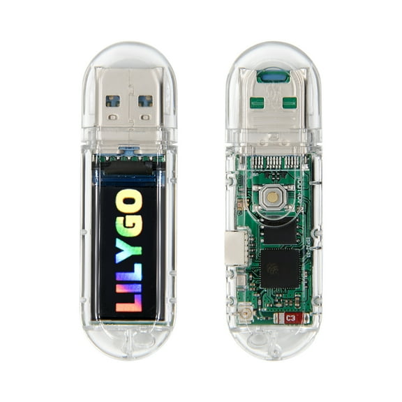 LILYGO T-Dongle-S3 ESP32-S3 Development Board with Screen Dongle 0.96" ST7735 LCD  WiFi, Bluetooth 5.0, MicroPython, 16MB Flash, TF Card Slot