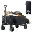 thumbnail image 1 of Lilypelle 550L Large Capacity Folding Decker Wagon, 55" Extra Long Extender Wagon Cart, 300lbs Heavy Duty Collapsible Wagon, All-Terrain Big Wheels for Camping, Beach, Sports, Shopping, Black, 1 of 9
