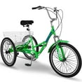 thumbnail image 1 of LILYPELLE 24" 3 Wheel Bike for Adults Folding Tricycle 7 Speed Adult Trike Low-Step Through for Seniors with 400lbs Load Capacity,Apple Green, 1 of 16