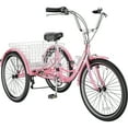 thumbnail image 1 of LILYPELLE 24" Adult Tricycle 7 speed, Three Wheel Bikes for Adults 400lbs,Low-Step Through Trike Cruiser for Exercise Shopping Outdoor Activities,Pink, 1 of 12