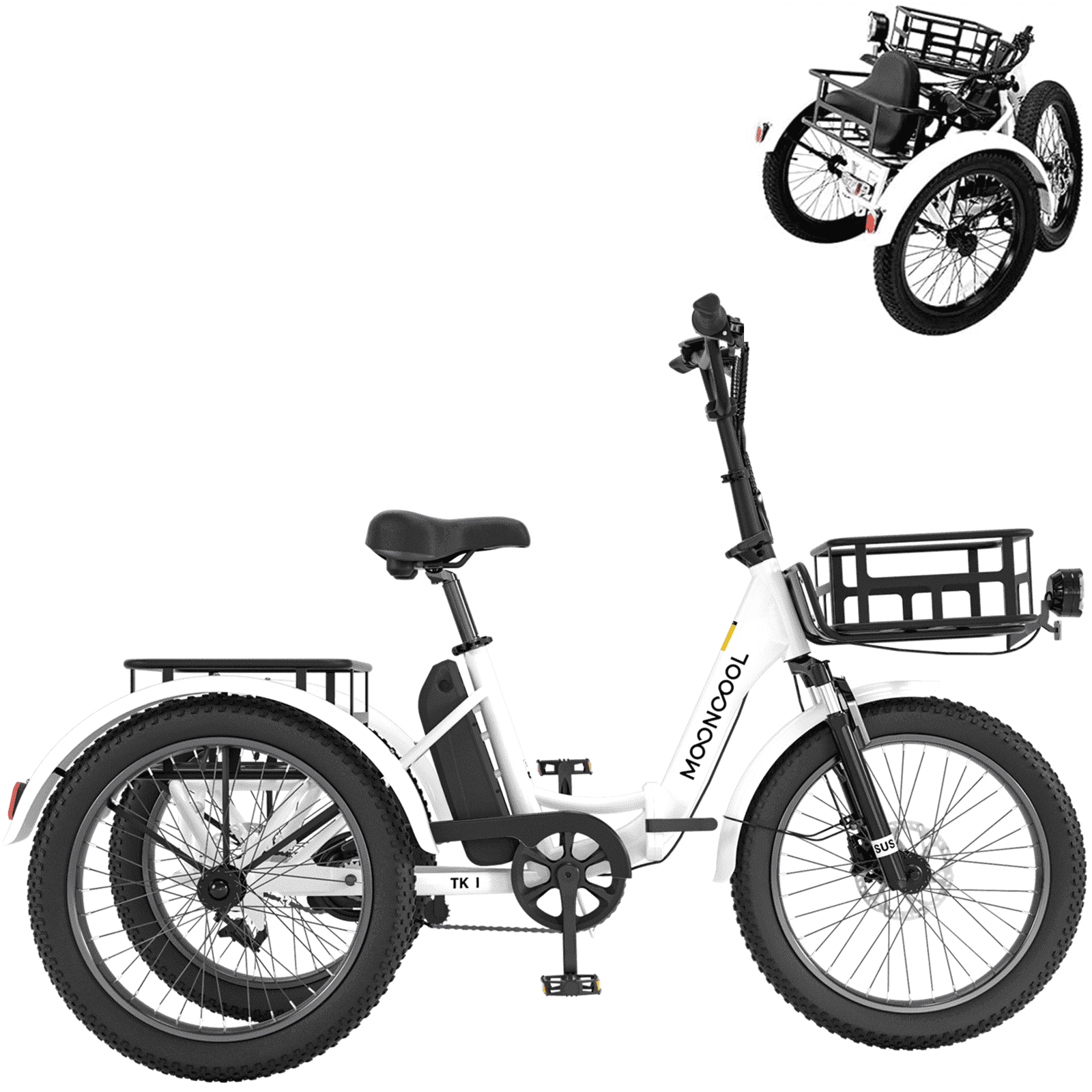 MOONCOOL TK1 Electric Folding Tricycle for Adults & Seniors,three 20