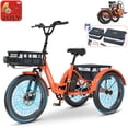 thumbnail image 1 of Lilypelle  Folding Electric Tricycle for Adults, Peak 1000W Motor 48V Foldable Ebike Electric Trike, 20" Fat Tire 3 Wheel Electric Bicycle with Front & Rear Baskets & Pet Carrier, 1 of 14