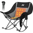 thumbnail image 1 of Lilypelle Portable Oversized Rocking Camping Chair for Adults, Fully Padded Folding Outdoor Lawn Chair with Cooler Bag & Side Pocket, Recliner Chair for Camp, Patio, Backyard, Loads up to 400 lbs, 1 of 7