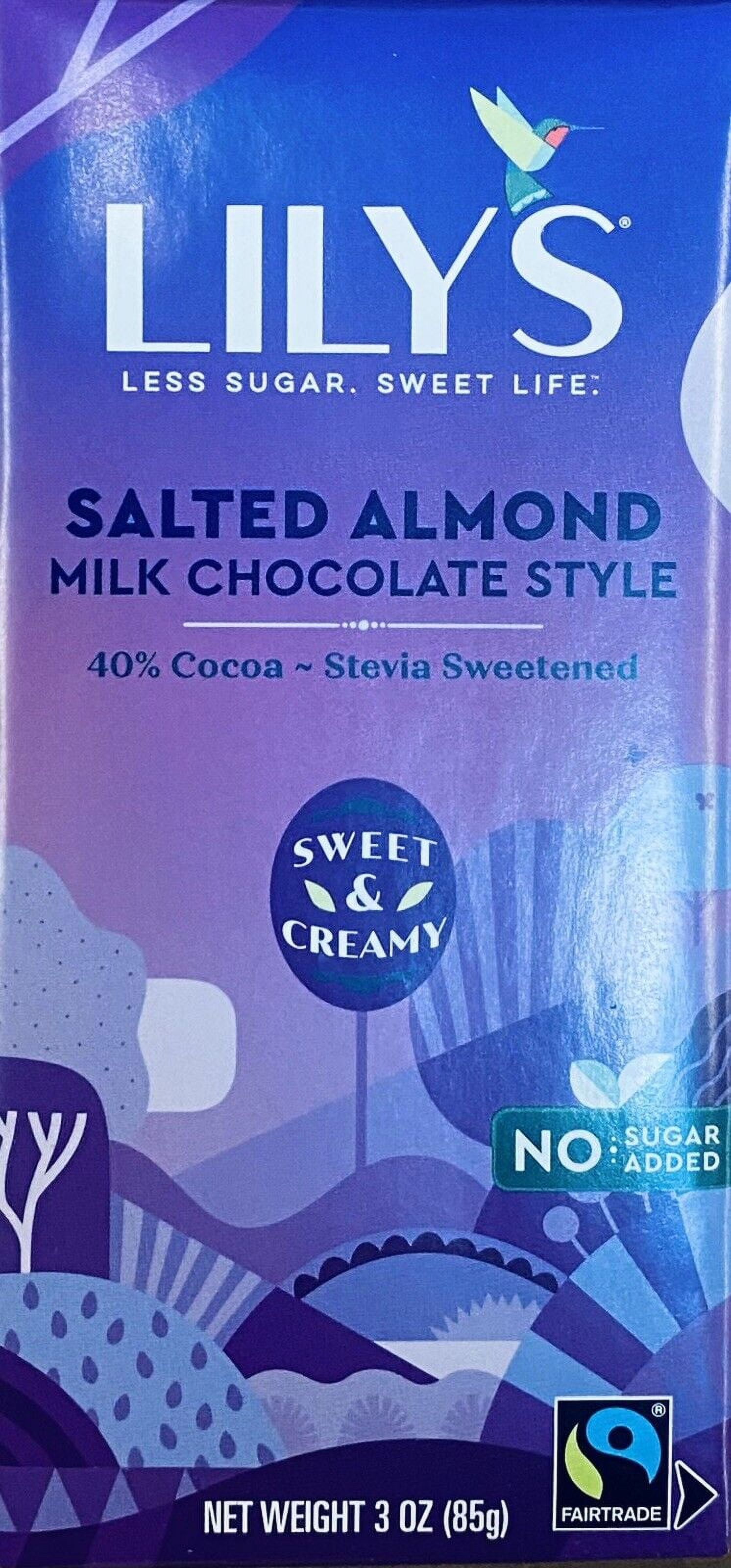 LILYS SALTED ALMOND Milk Chocolate Style STEVIA SWEETENED 40 Cocoa 3