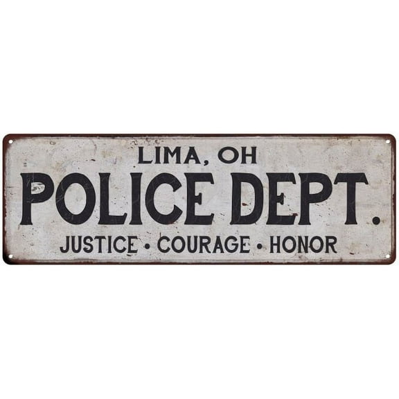 LIMA, OH POLICE DEPT. Home Decor Metal Sign Gift 8x24 108240012994