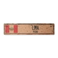 thumbnail image 1 of LIMA PERU Vintage Plastic Street Sign Peruvian flag city country road wall gift | Indoor/Outdoor | 18" Wide, 1 of 4