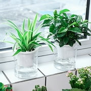 LIMEI 4.33" x 3.94" Clear Resin PP Plant Pot with Self-Watering