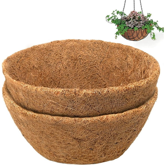 LIMEI Hanging-Basket-Coconut-Fiber-Planter Liners (2 Pack)