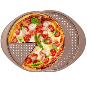 LIMICAR 2 Pack Professional Perforated Pizza Pan , 13 Inch Nonstick Crisper Pizza Tray for Oven Baking, Carbon Steel Design for Perfectly Crispy Crust Every Time
