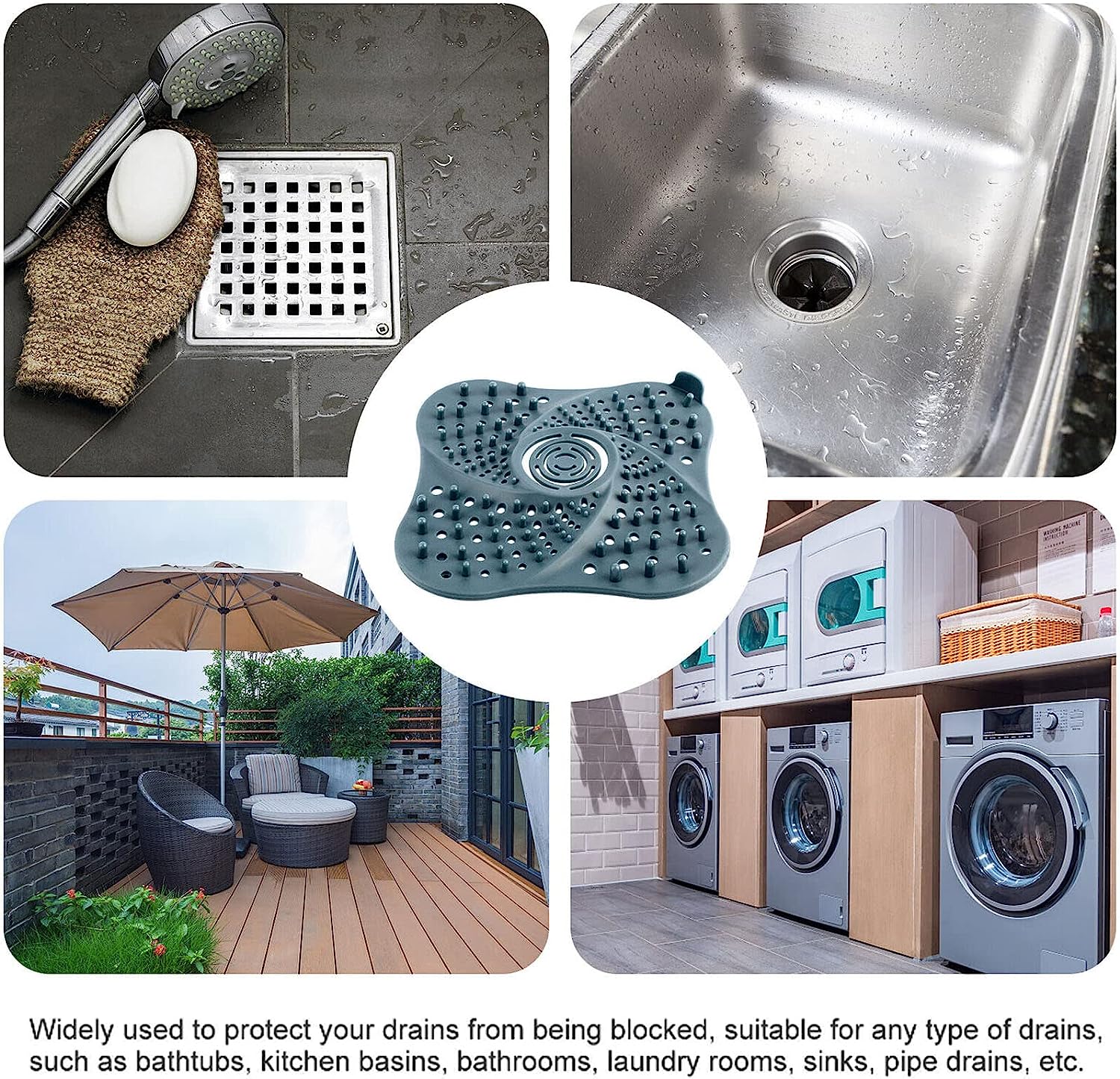 MightyHand Disposable Drain Covers Protector Shower Drain Cover Catches Hair & Debris