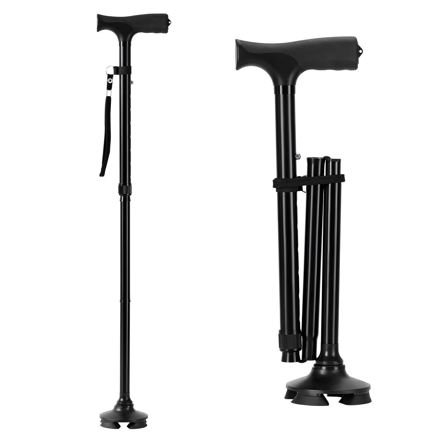 LIMICAR Folding Cane for Walking, 4 Prong Foldable Canes for Woman