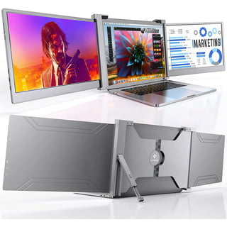 Triple Portable Monitor for Laptop Screen Extender Dual Monitor 13.3'' FHD  1080P IPS Display Type-C/PD/TF Support M1 MacBook, for 13.3''-16.5''  Notebook Computer Mac Windows Phone 