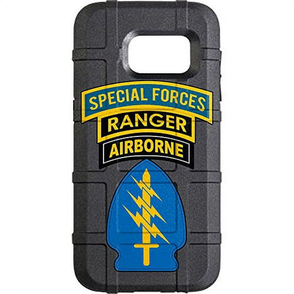 LIMITED EDITION - Authentic Made in U.S.A. Magpul Industries Field Case for Samsung Galaxy S7 (Not for Samsung S7 Edge or S7 Active) Special Forces, Ranger, Airborne. Triple Canopy Patch (Black)