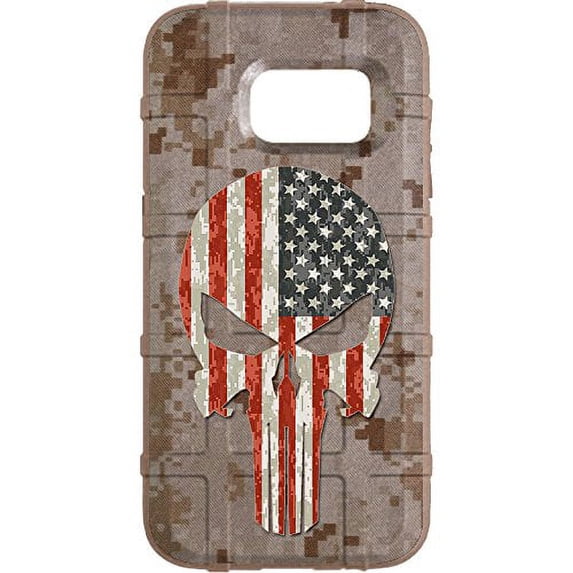 LIMITED EDITION - Authentic Made in U.S.A. Magpul Industries Field Case for Samsung Galaxy S7 (Not for Samsung S7 Edge or S7 Active) USA Flag Punisher over Desert Digital Camouflage