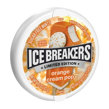 Ice Breakers Orange Cream Pop Sugar Free Mints, Tin 1.5 oz