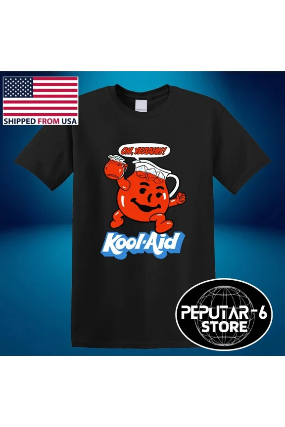 LIMITED EDITION Kool Aid Man Oh Yeah Tropical Fruit Punch Men's Black Size S-5XL