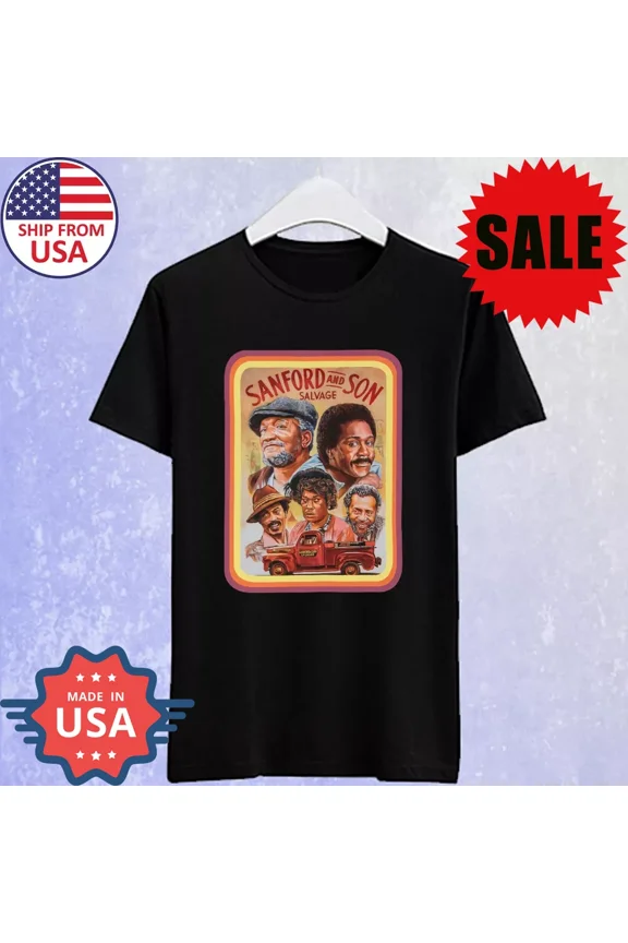 LIMITED EDITION Sanford and Son Retro TV Series Men's Black T-shirt Size S-5XL JB6464
