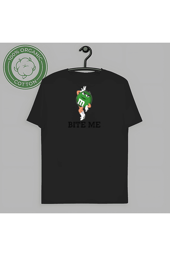 LIMITED EDITION Timeless Threads Green M&M T-shirt Bite Me Funny Candy Lover Humor Style Tee, for men & women, up to size 5XL.-TH57225
