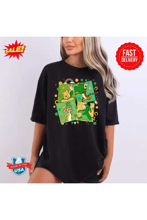 LIMITED EDITION Winnie The Pooh St Patrick's Day Shirt S-5XL