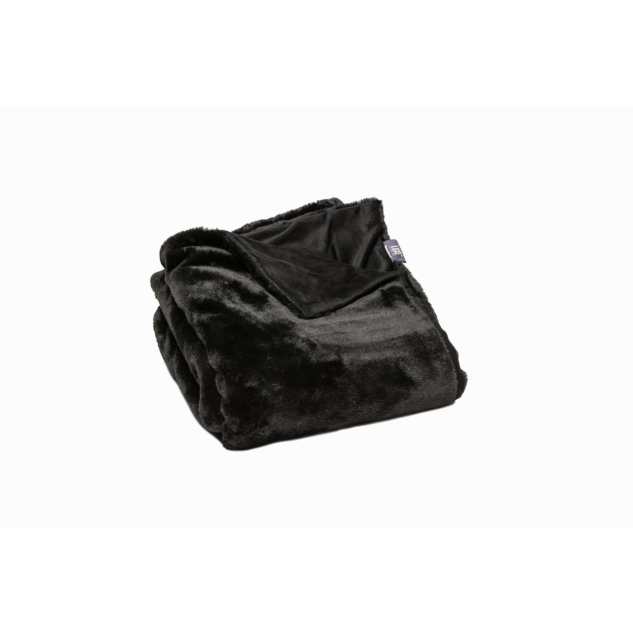 Luxurious Charcoal Black Faux Fur 50" x 60" Throw Blanket