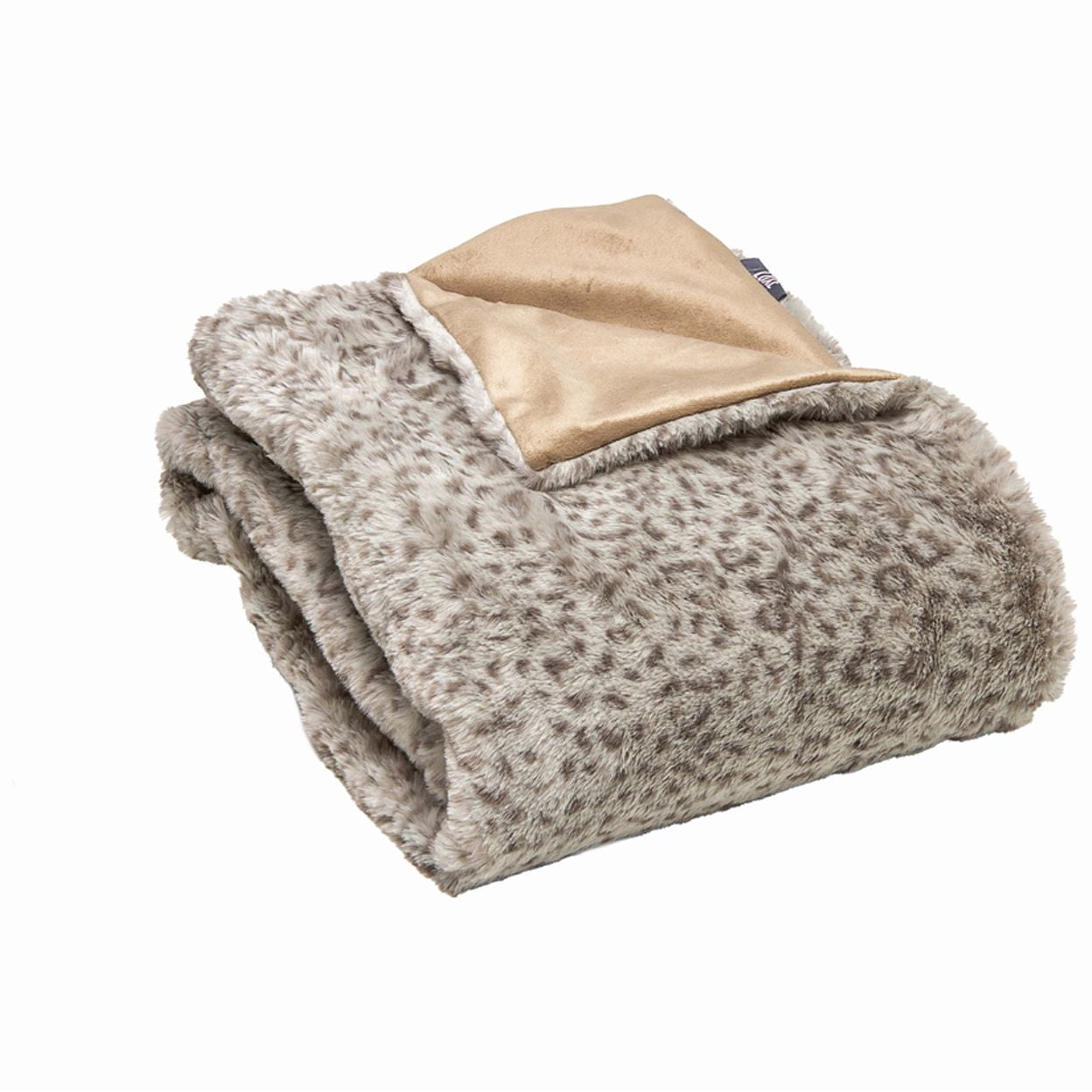 Luxurious Lynx Faux Fur & Fleece 50" x 60" Reversible Throw Blanket