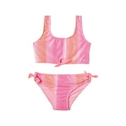 LIMITED TOO girls  Ombre Stripe 2pc Swimsuit, 4X, Orange