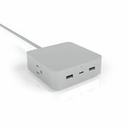 LIMITLESS PowerPro - 5-Device Desktop Charger with USB, Type-C, AC Outlets and Surge Protection - Gray