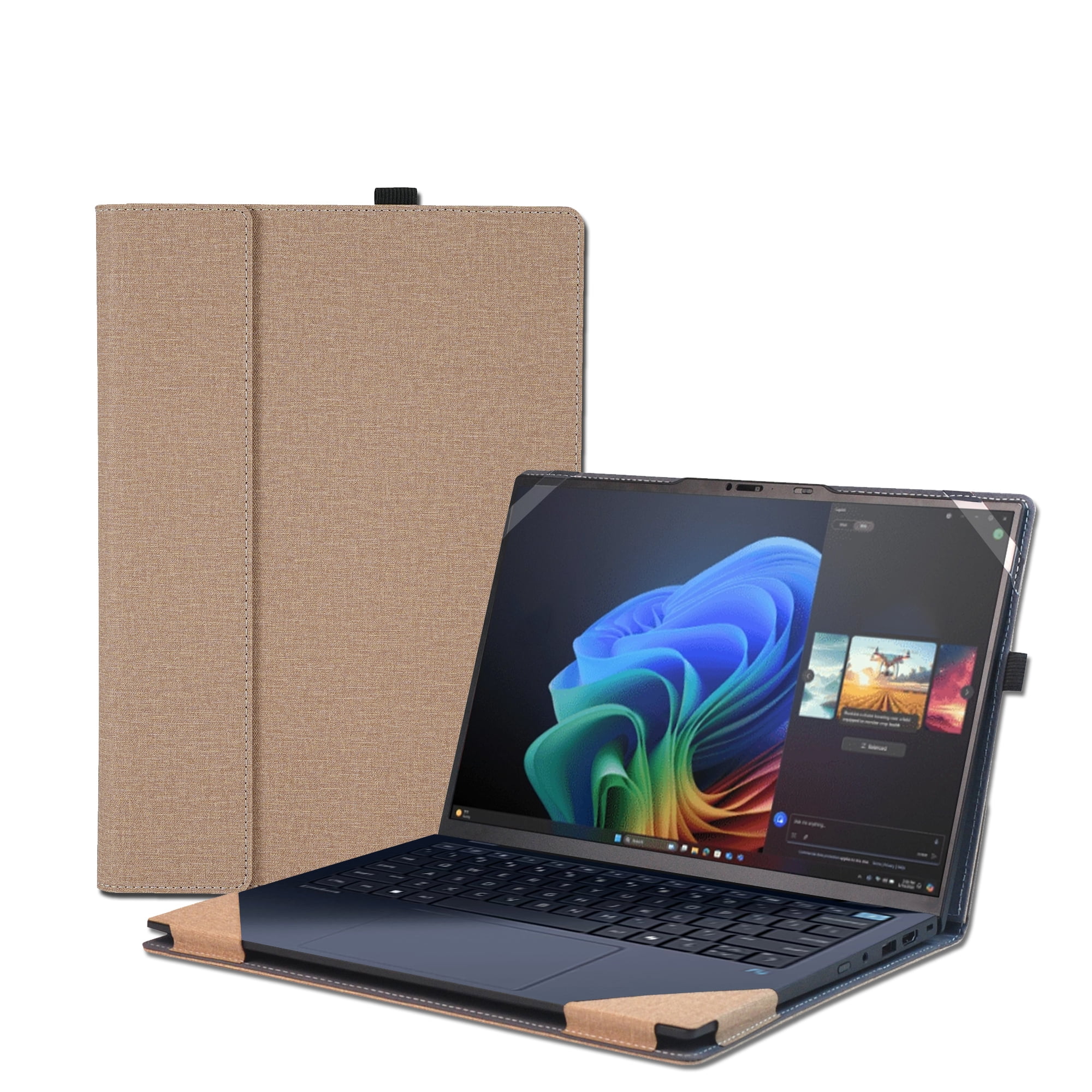 LIMIYUE 14 inch Laptop Cover Case for HP EliteBook Ultra G1i /G1q /G1q8 & for 14'' EliteBook X G1a Notebook AI PC Sleeve,PU Leather Protective Bag with Foldable Cooling Bracket