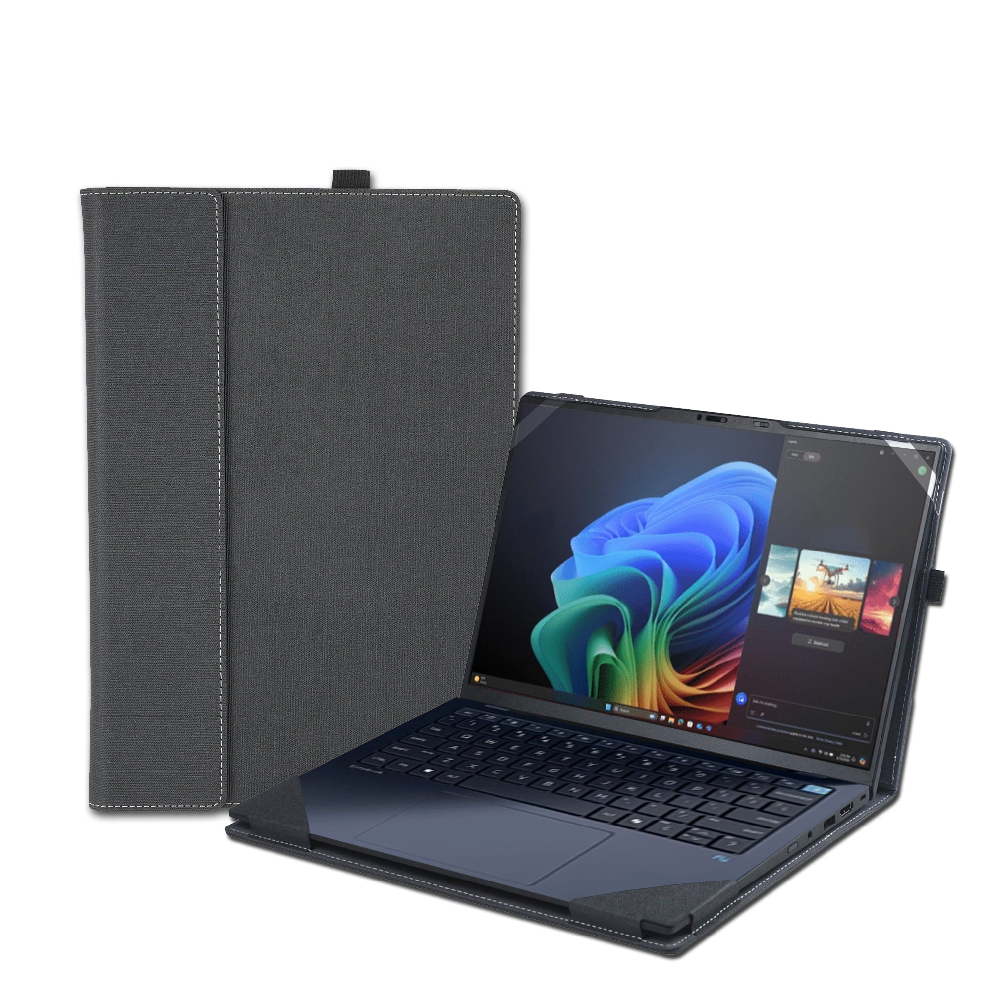 LIMIYUE 14 inch Laptop Cover Case for HP EliteBook Ultra G1i /G1q /G1q8 & for 14'' EliteBook X G1a Notebook AI PC Sleeve,PU Leather Protective Bag with Foldable Cooling Bracket