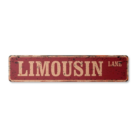 LIMOUSIN Vintage Plastic Street Sign cow cattle beef farmer farm | Indoor/Outdoor |  18" Wide
