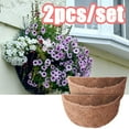 thumbnail image 1 of LINASHI 2PCS Half Round Liner for Hanging Basket Wall Flower Basket Half Circle Wall Planter Coconut Plant Basket for Garden Planter Flower Pot, 1 of 8