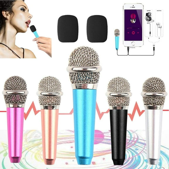 LINASHI 3.5mm Mini microphone Tiny Microphone Portable Microphone for Mobile Phone, Computer, Tablet, Recording Chat and Singing