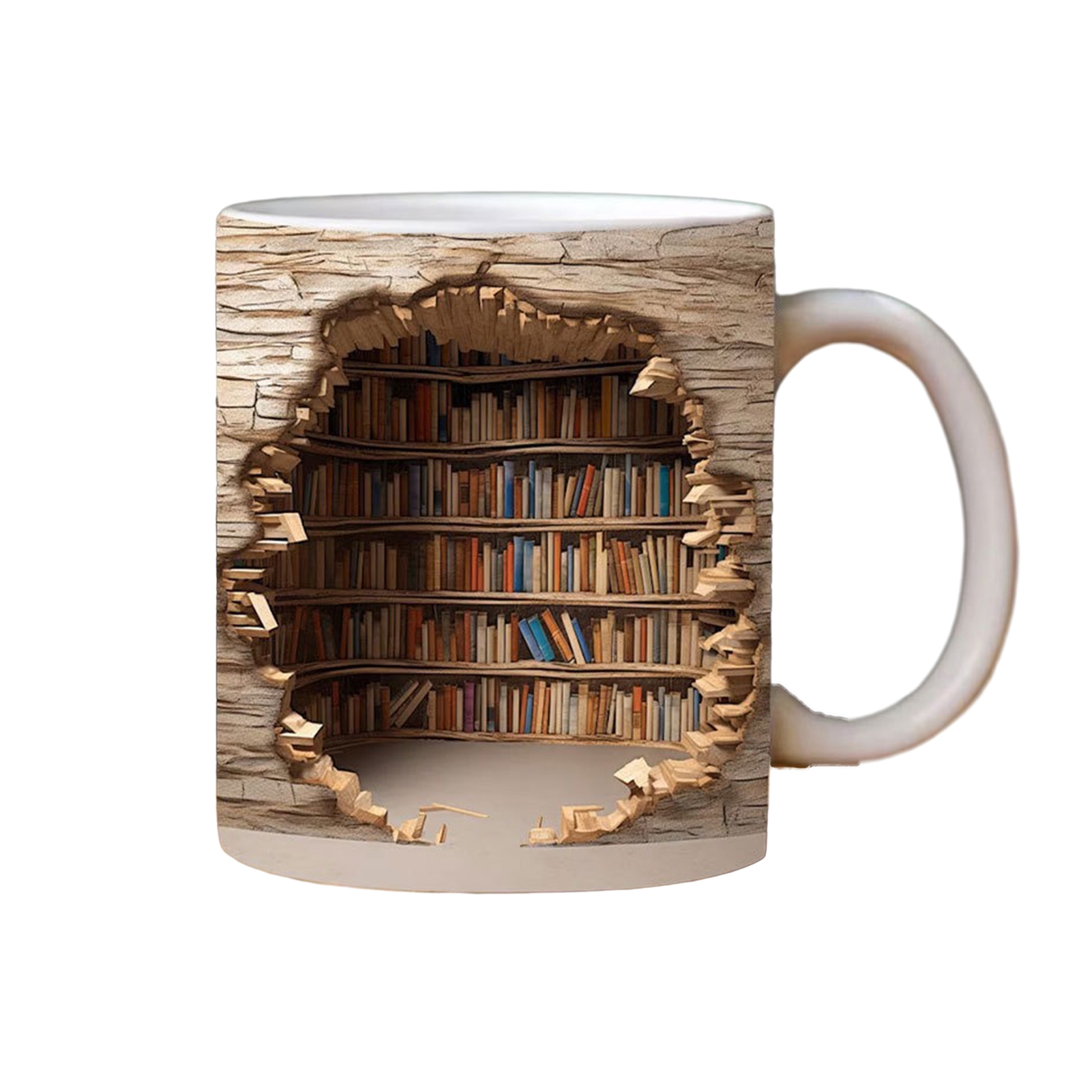 LINASHI 3d Bookshelf Mug Sure Here's A Product Title for Coffee Mug