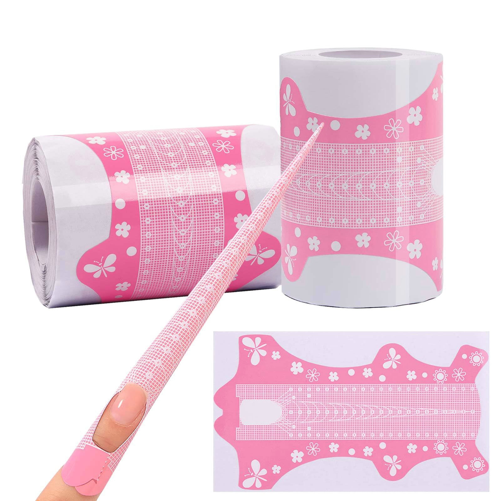 Nail Tech Paper LINASHI 50/100Pcs Nail Form Clear Scale Floral Print Extra Long ...